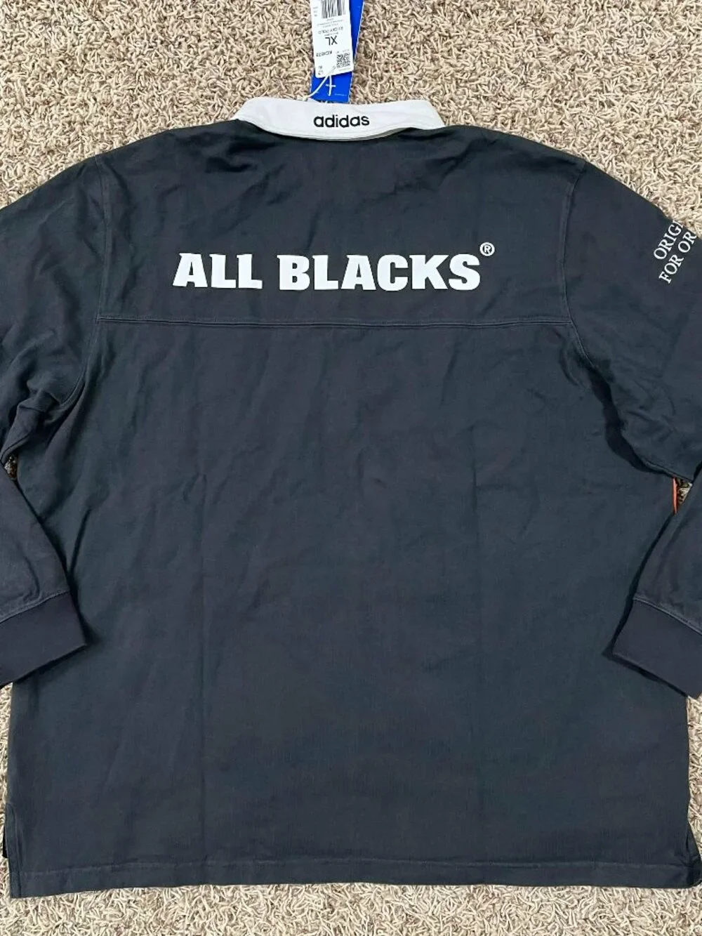 Adidas Originals & All Blacks Men’s Heritage Rugby Polo Shirt, Size XL (New)